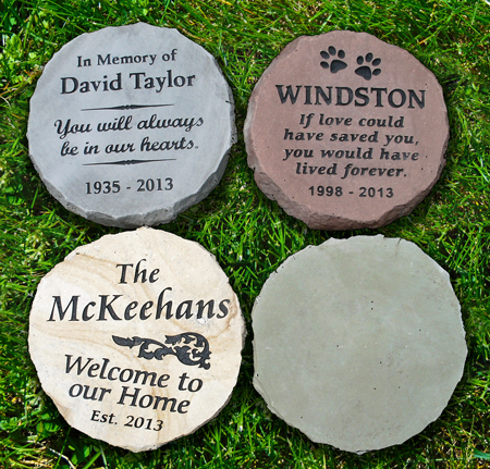 Four Round Limestone Memorials